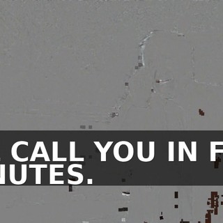 I'LL CALL YOU IN FIVE MINUTES.