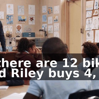 If there are 12 bikes and Riley buys 4,