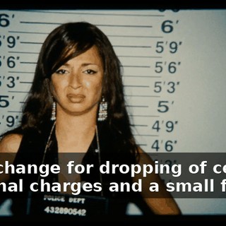 in exchange for dropping of certain criminal charges and a small fee.