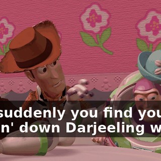 And suddenly you find yourself suckin' down Darjeeling with