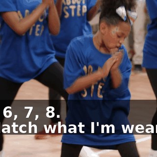 -5, 6, 7, 8. -♪ Match what I'm wearin' ♪