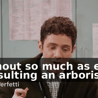 without so much as even consulting an arborist."