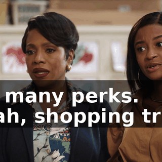 -So many perks. -Yeah, shopping trips,