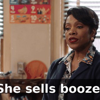 She sells booze.