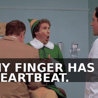 MY FINGER HAS A HEARTBEAT.