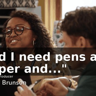 and I need pens and paper and..."