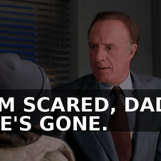 I'M SCARED, DAD, HE'S GONE.