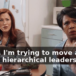 Well, I'm trying to move away from hierarchical leadership,