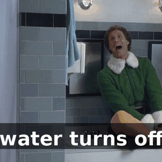 ( water turns off )