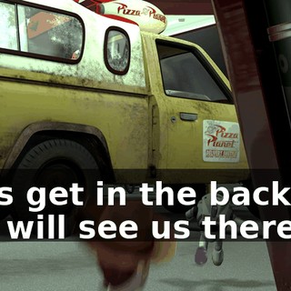 Let's get in the back. No one will see us there.