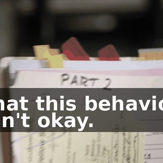 that this behavior isn't okay.