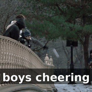 ( boys cheering )