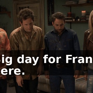 Big day for Frank here.