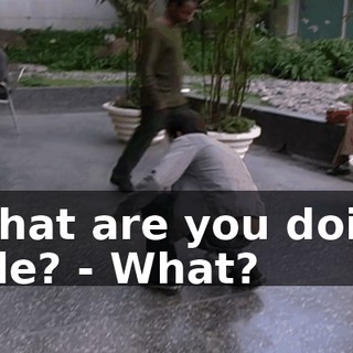 - What are you doing, dude? - What?
