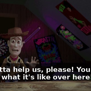 Ya gotta help us, please! You don't know what it's like over here!